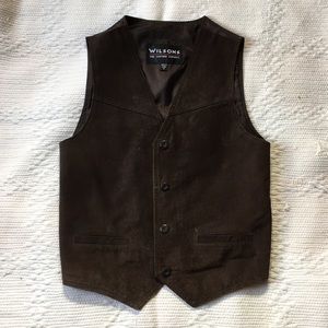 Wilsons Dark Brown Leather Vest Size Medium